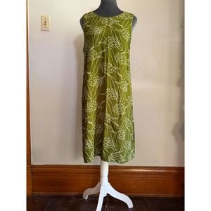 Hamakua Tropical Ginger Floral Rayon Shift Dress Hawaiian Classic euro summer LG
